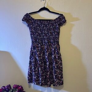 Express Black Floral Mini Dress
